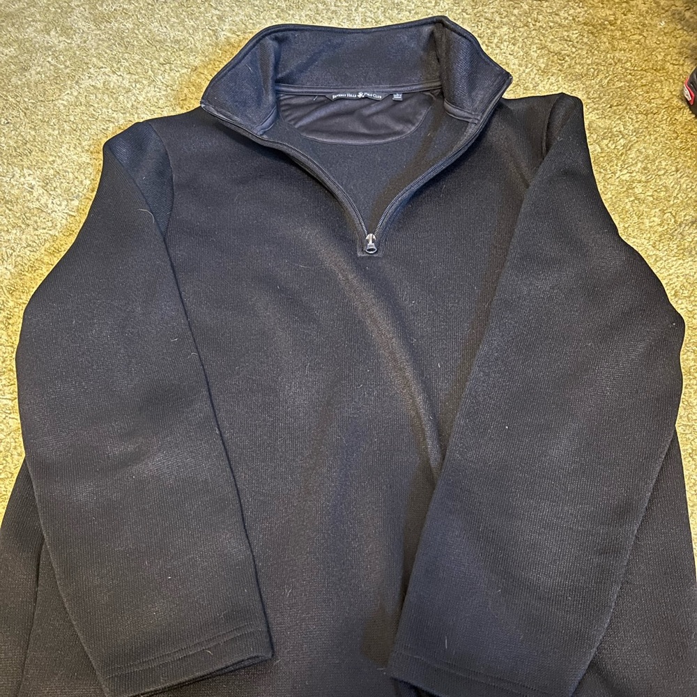 Beverly Hills Polo Club Large quarter zip pullover polyester fabric